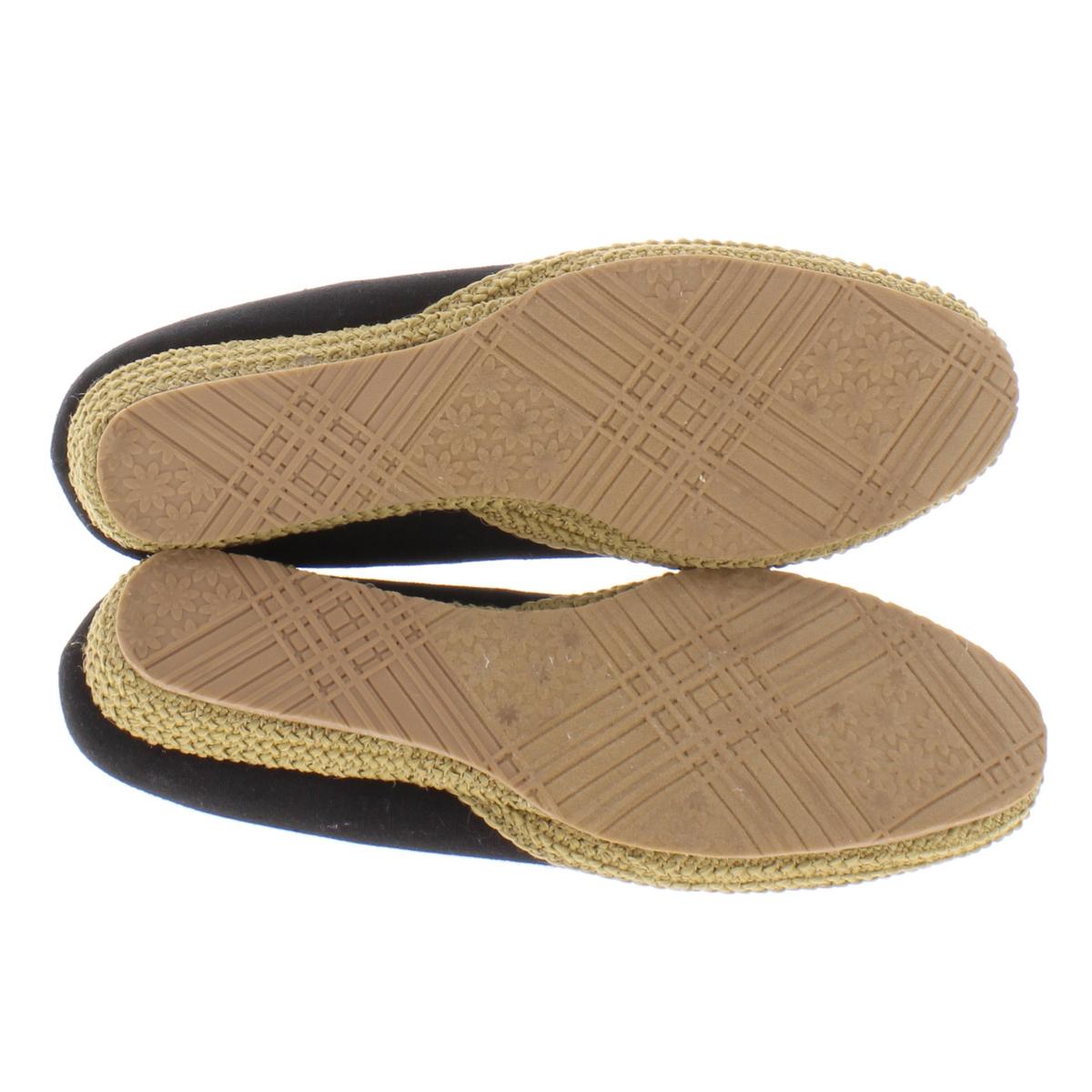 Beacon Womens Phoenix Black Wedge Espadrilles Shoes 6.5