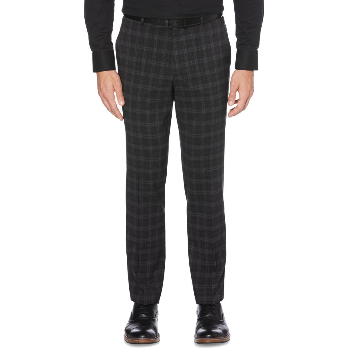 mens slim plaid dress pants