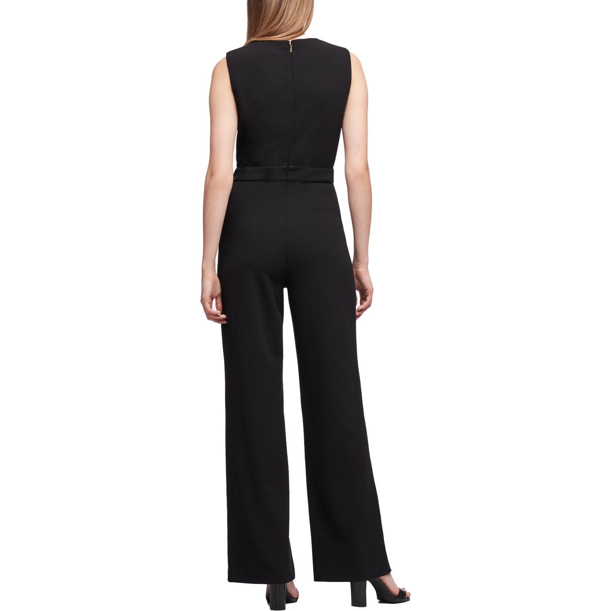 DKNY Womens Black Embellished Wide Leg Sleeveless Jumpsuit 2 BHFO 4641 ...