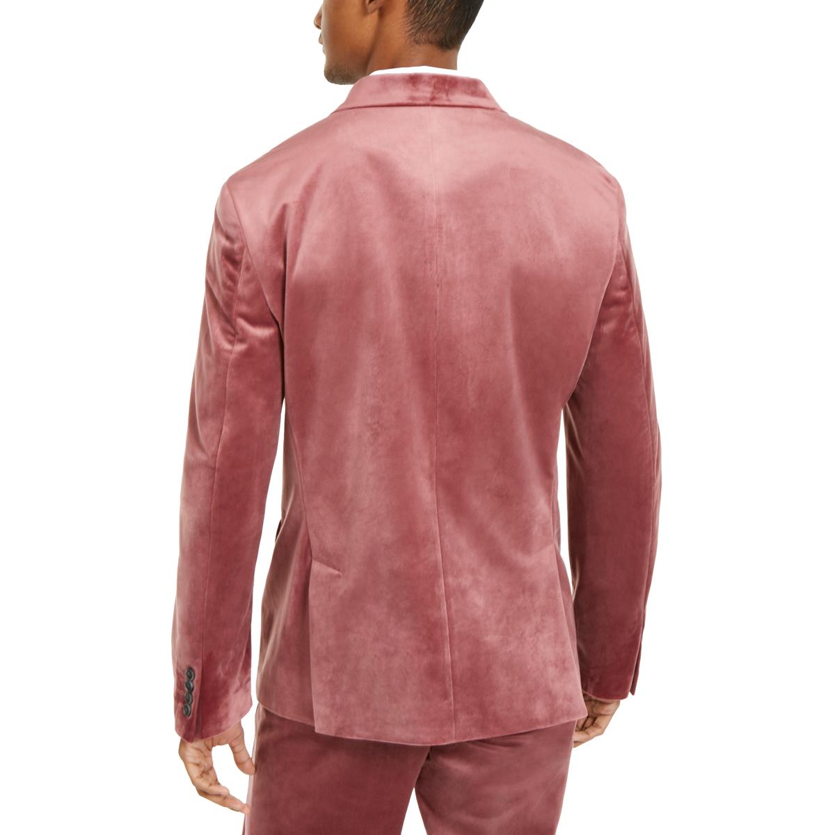 INC Mens Pink Velvet Embellished TwoButton Blazer Jacket M BHFO 5254