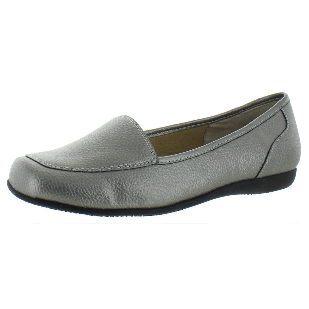 Trotters Womens Silver Square Toe Loafers Flats 9.5 Medium (B,M) BHFO ...