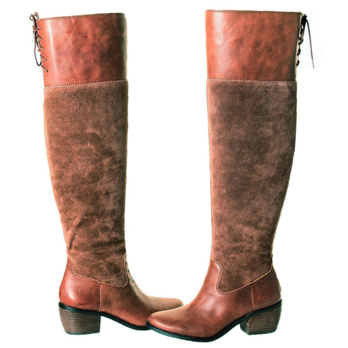 stacked heel suede boot