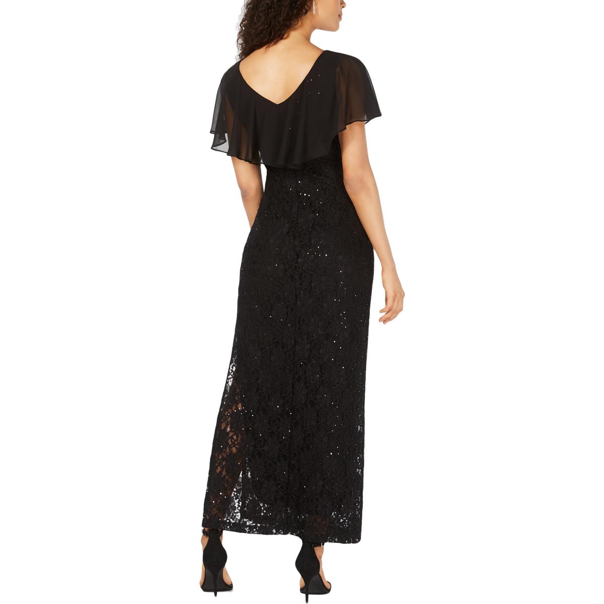 Connected Apparel Womens Lace Sequined Formal Evening Dress Gown BHFO ...