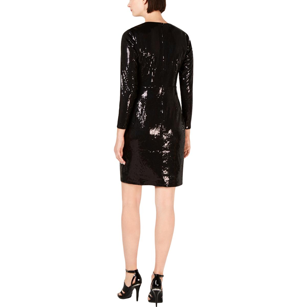 Calvin Klein Womens Black Sequined Mini Cocktail Party Dress 4 BHFO ...