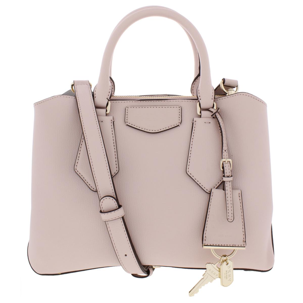 DKNY Womens Sullivan Pink Leather Satchel Handbag Purse Medium BHFO ...