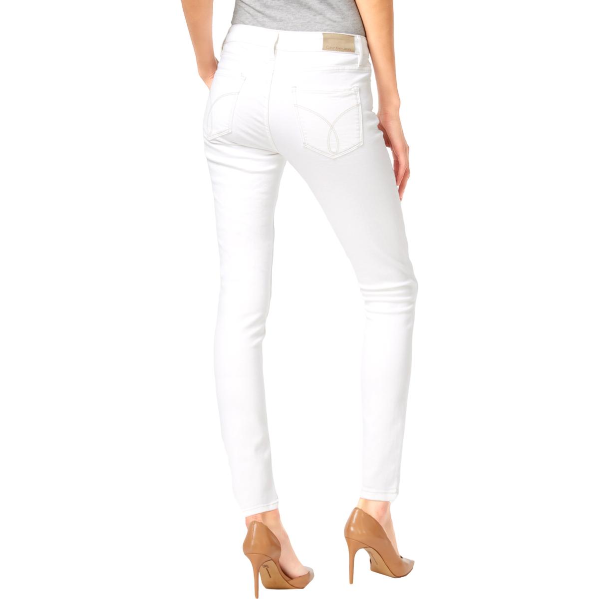 Calvin Klein Jeans Womens White Denim Low-Rise Skinny Jeans 31 BHFO ...