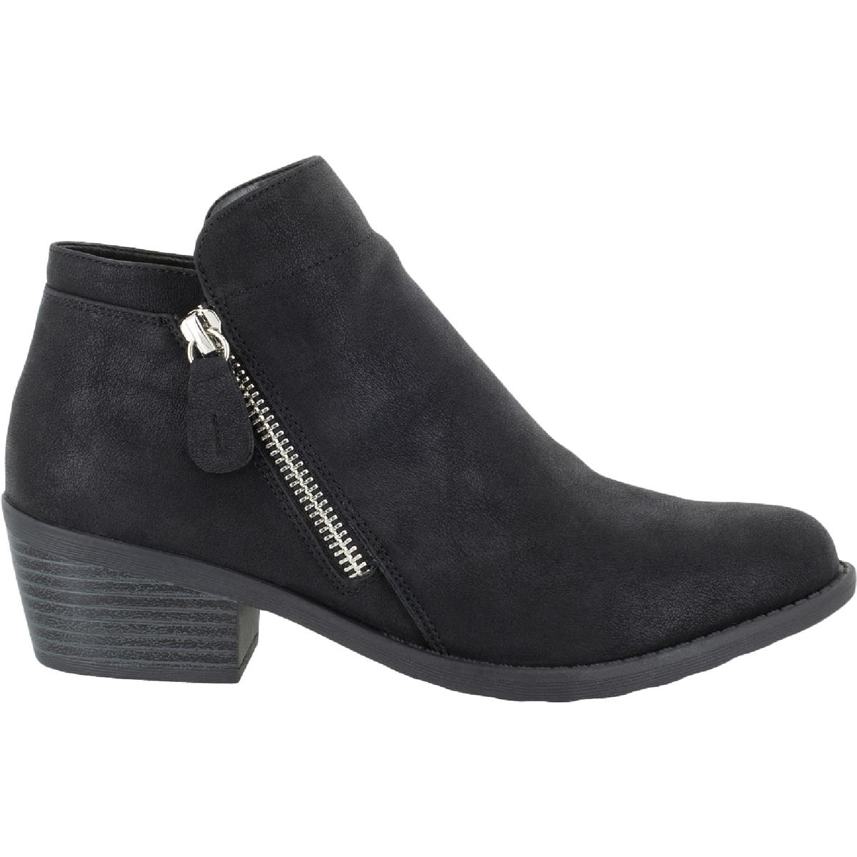 Easy Street Womens Gusto Faux Suede Block Heel Ankle Boots