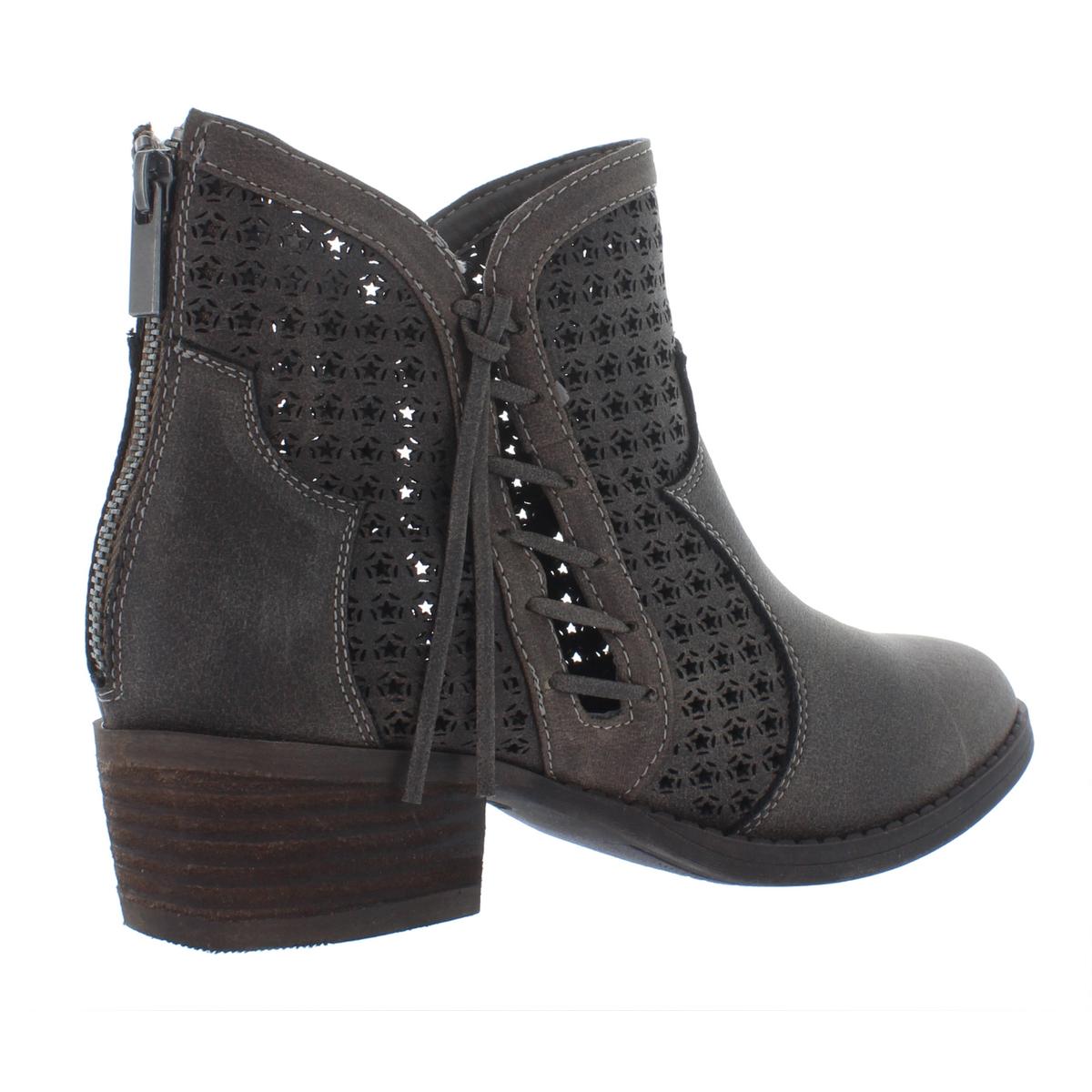 stacked heel booties