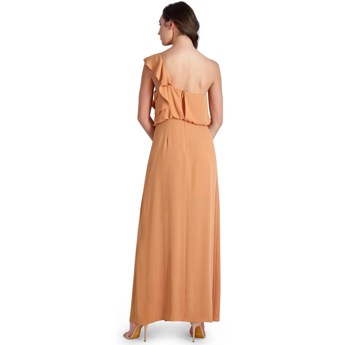 BCBGMAXAZRIA Dahlia Women’s Ruffled One Shoulder Front Slit Gown - Picture 8 of 8
