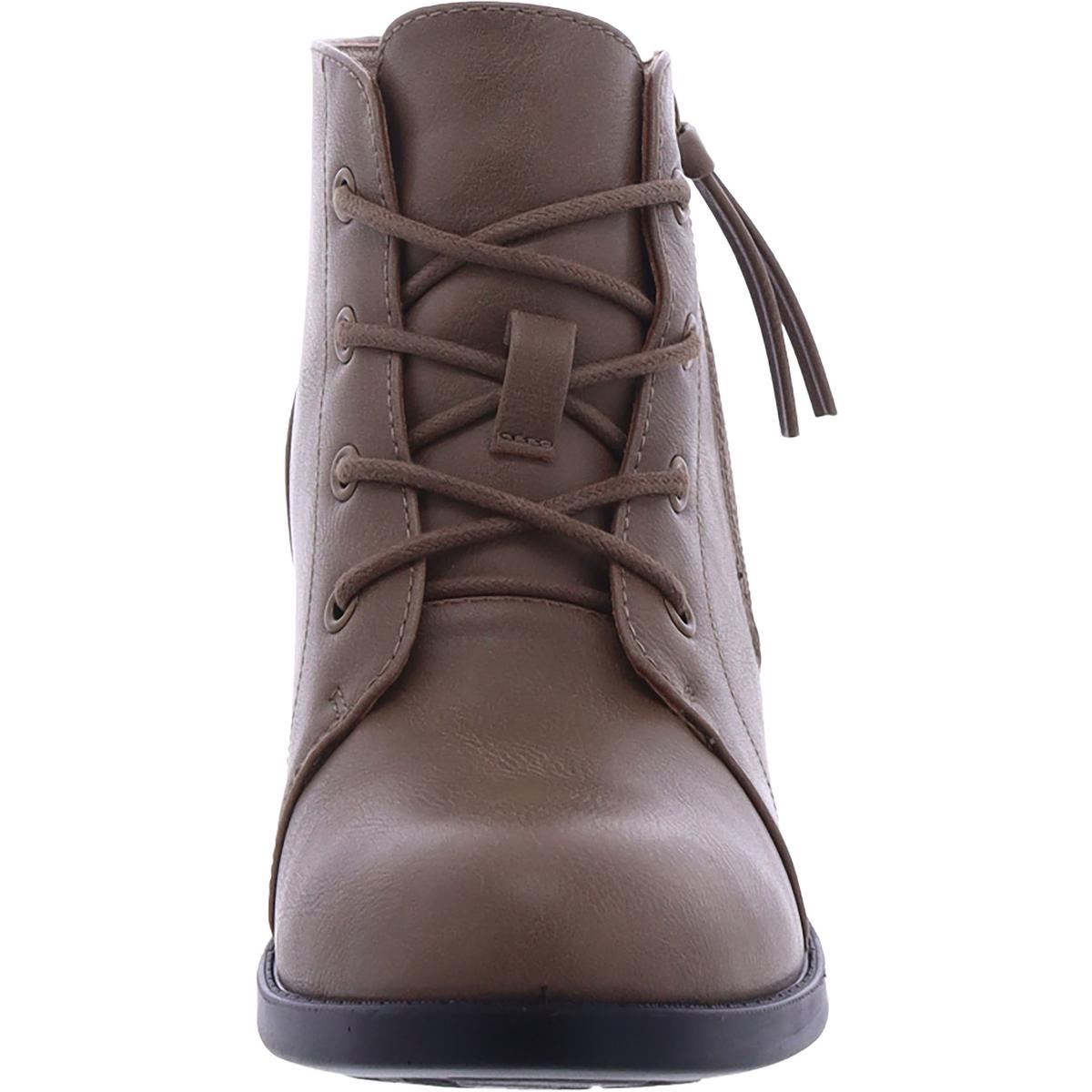 Easy Street Womens Becker Faux Leather Block Heel Ankle Boots Shoes BHFO 7377 - Picture 5 of 9