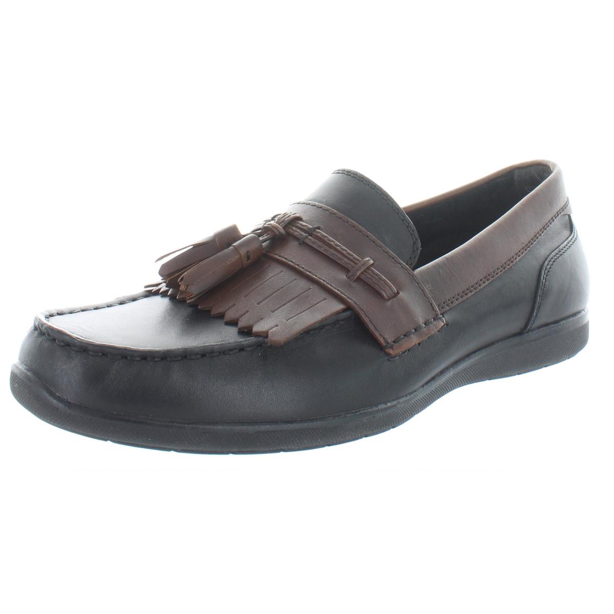 Dockers Mens Landrum Black Leather Loafers Shoes 9.5 Medium (D) BHFO ...