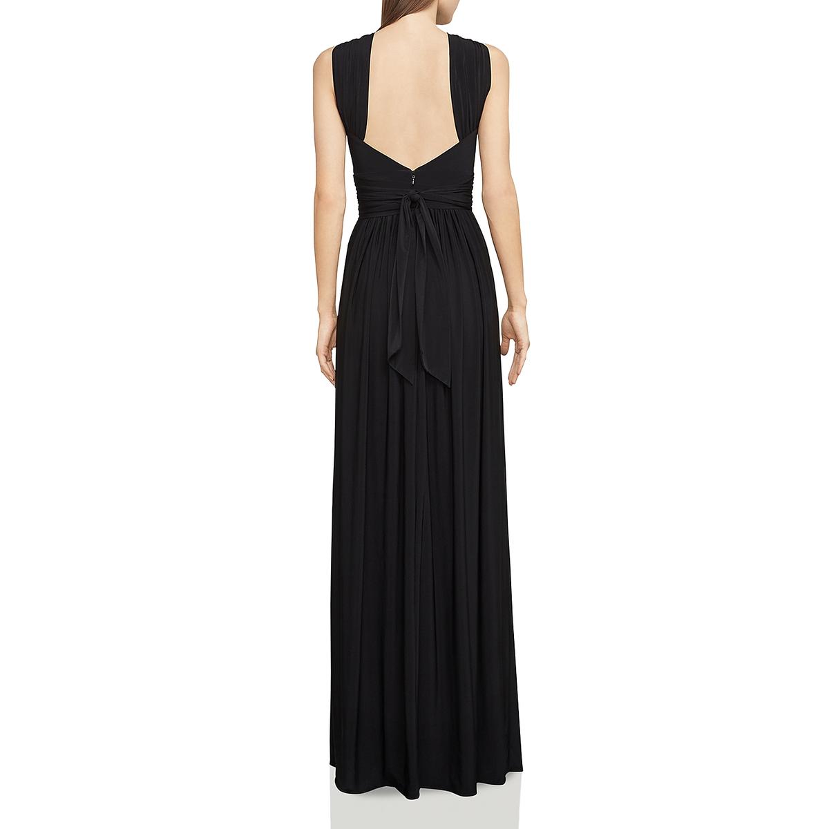 BCBG Max Azria Womens Carly Black Jersey Draped Gown Maxi Dress L BHFO ...