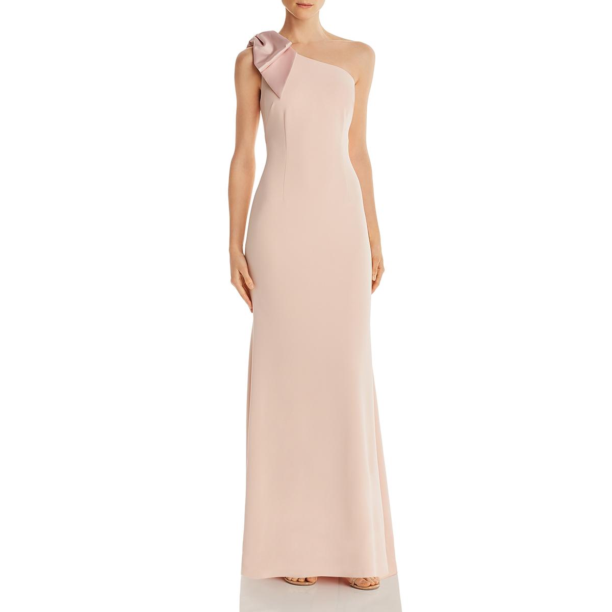 Eliza J Womens Pink Bow Detail One Shoulder Evening Dress Gown 12 BHFO ...