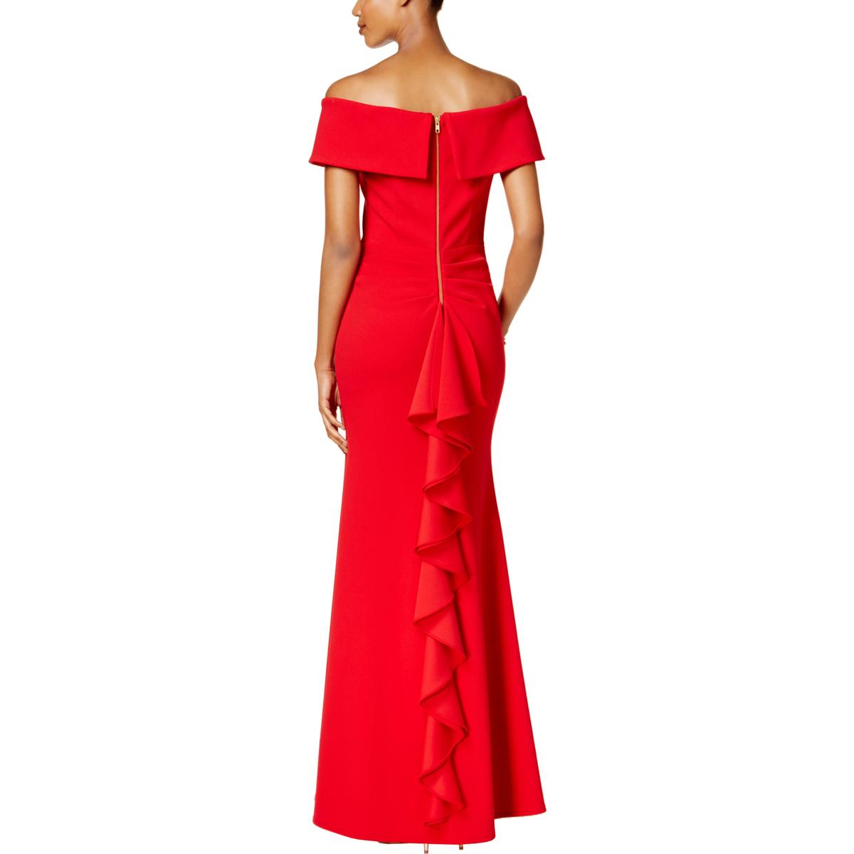 betsy and adam ruffle back gown