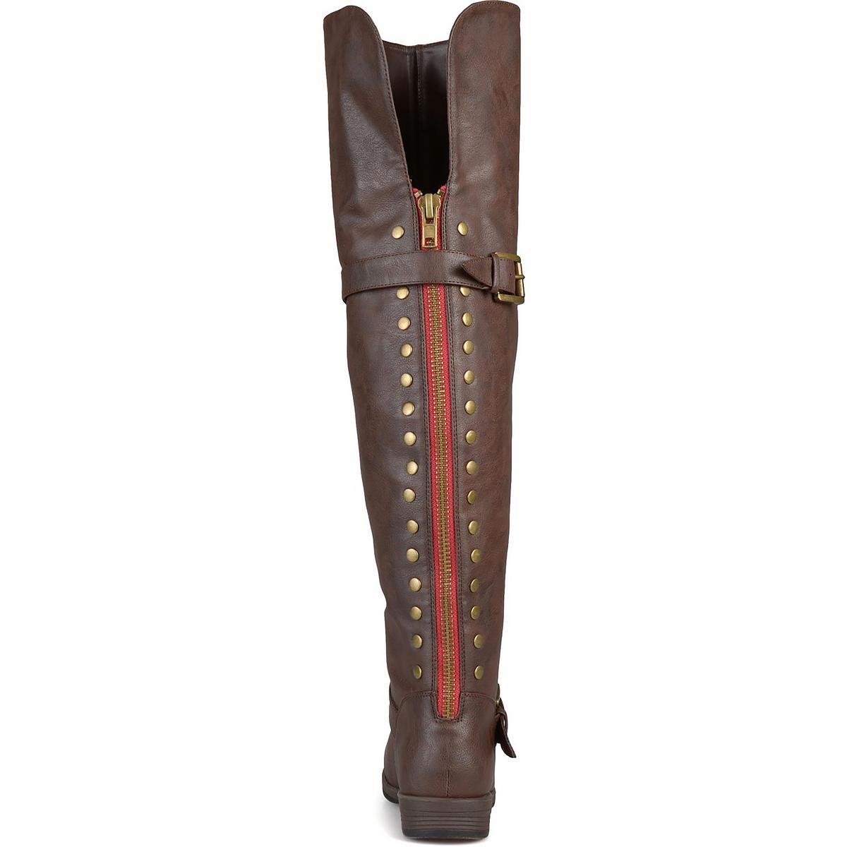 Journee Collection Womens Kane Wide Calf Faux Leather Knee-High Boots BHFO 8653 - Picture 7 of 8