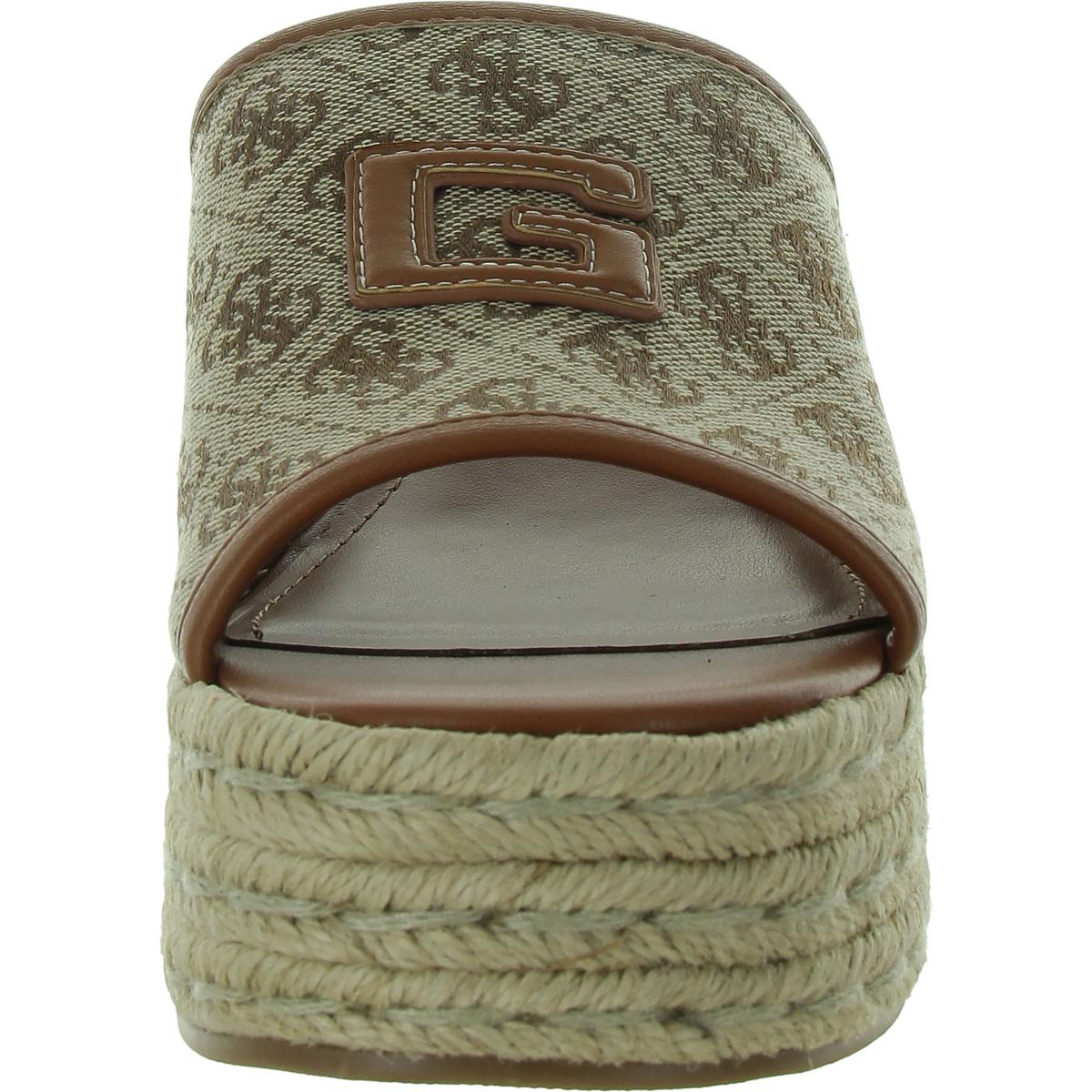 Guess Womens Zakki Canvas Slip-On Wedge Slide Sandals Shoes BHFO 1818 - Picture 10 of 10