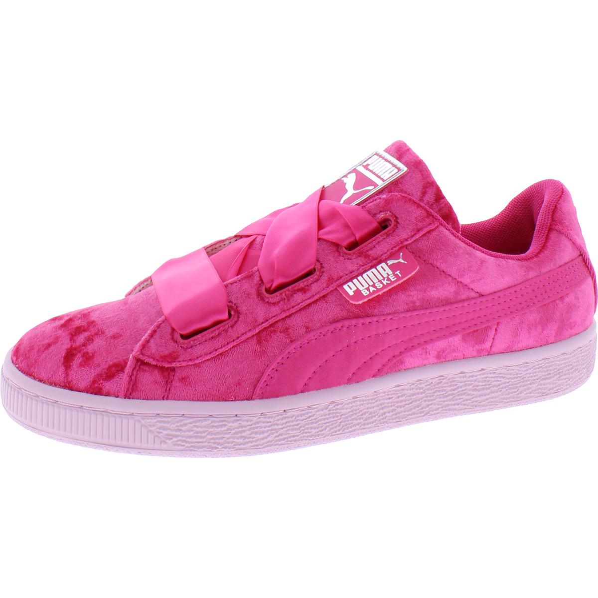 Puma Girls Basket Heart Velour Lifestyle Fashion Sneakers Shoes BHFO ...