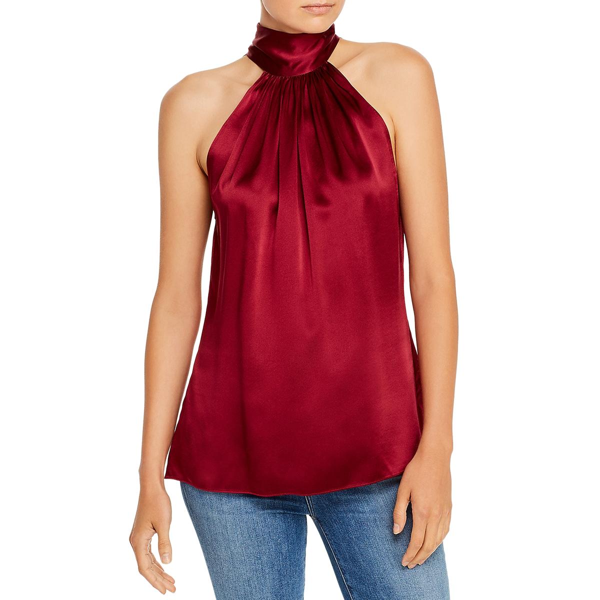 Ramy Brook Womens Lori Red Silk Sleeveless Top Blouse Shirt M BHFO 2840 | eBay
