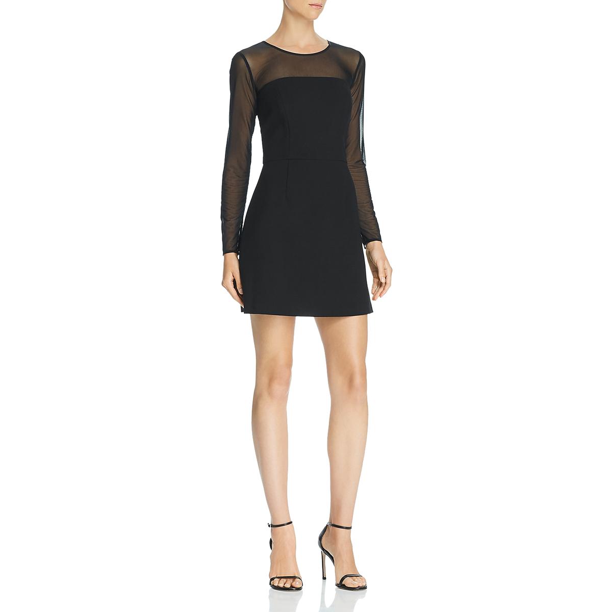 French Connection Womens Whisper Black Mini Sheer Party Dress 2 BHFO ...