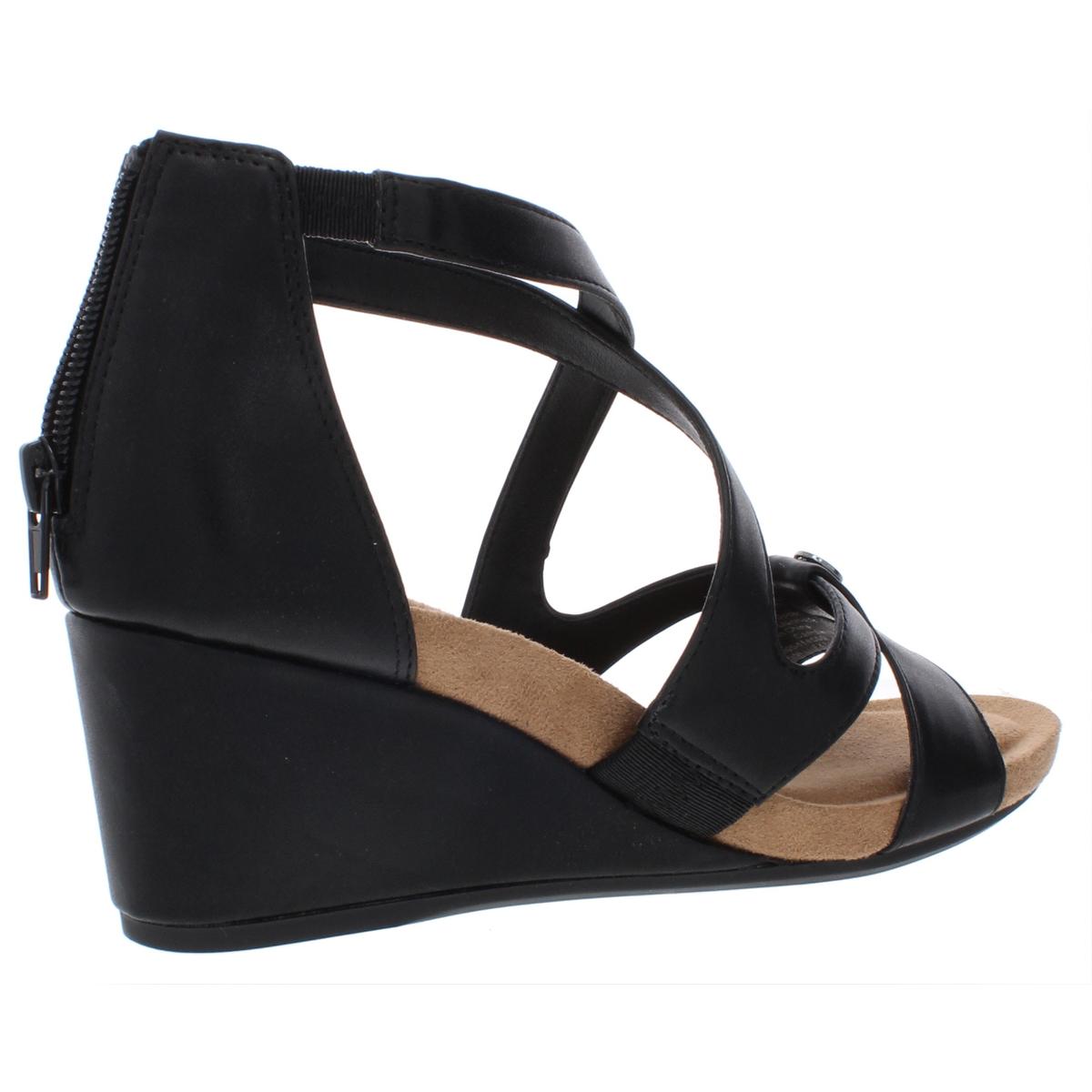 Giani Bernini Womens Camdenn Faux Leather Open Toe Wedge Sandals Shoes ...