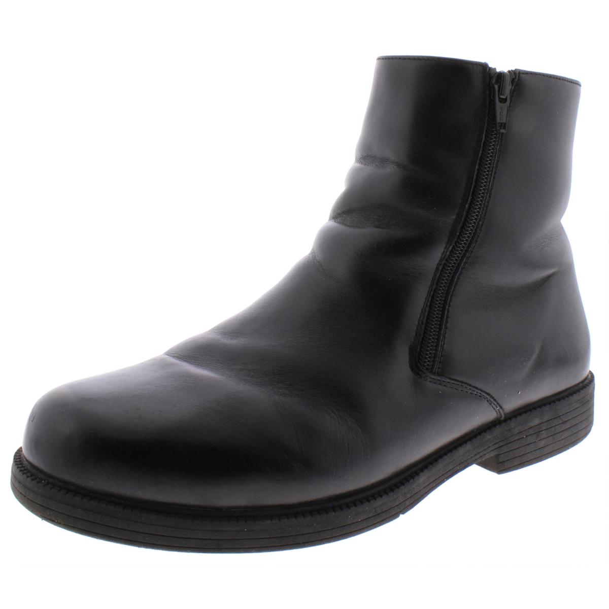 Propet Mens Troy Black Leather Ankle Boots Shoes 11.5 Extra Wide (EEE ...