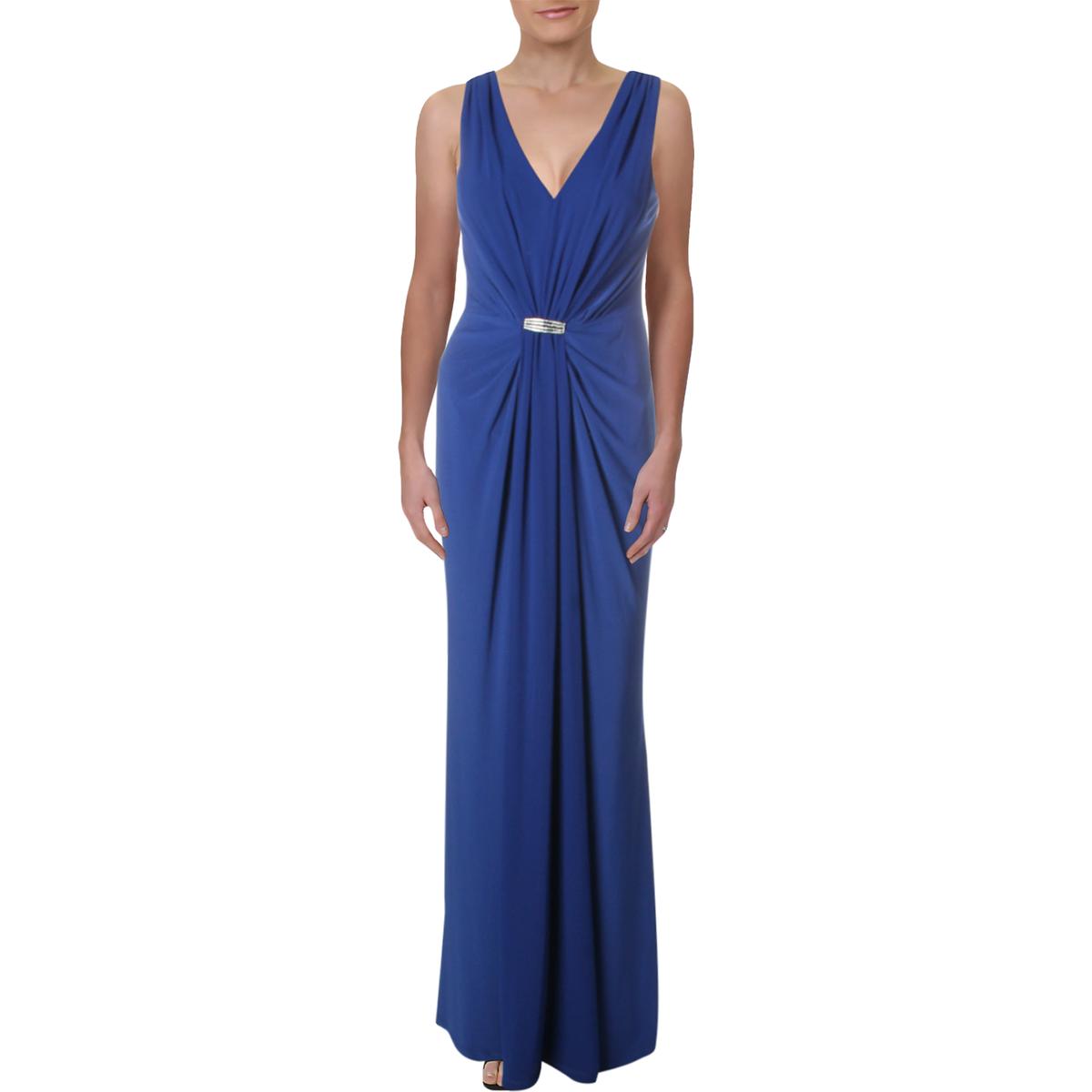 Lauren Ralph Lauren Womens Vawlisa Blue Long Evening Dress Gown 10 BHFO