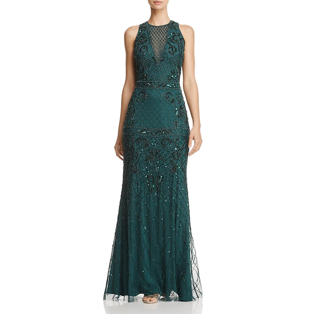 adrianna papell beaded evening gown