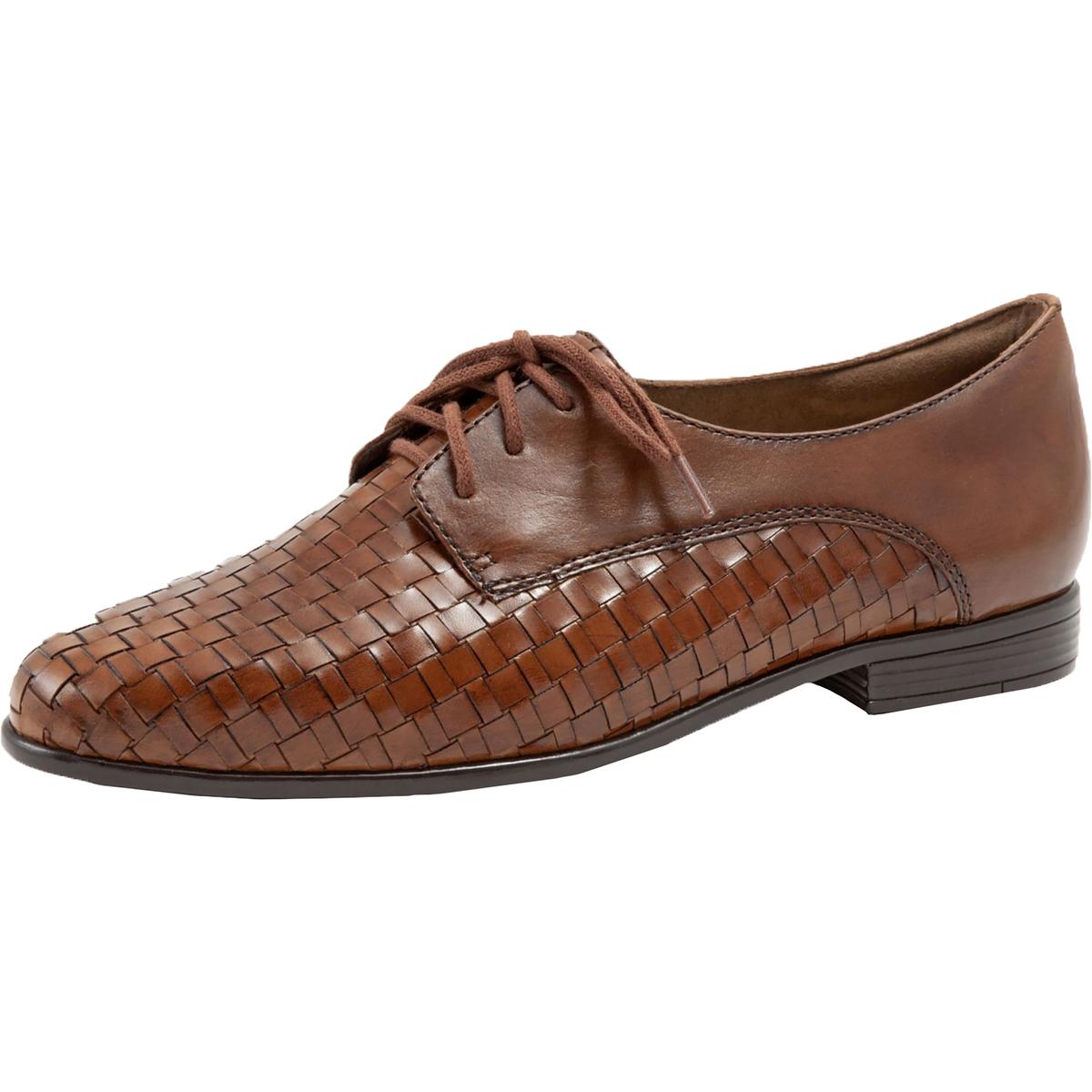 Trotters Womens Lizzie Brown Leather Oxfords Shoes 9 Medium B M BHFO 