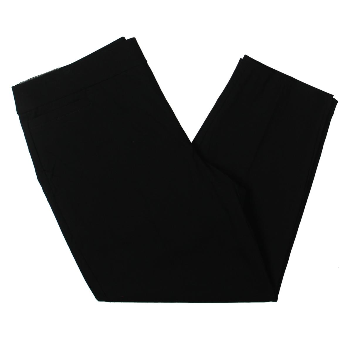 Alfred Dunner Womens Black Slim Fit Dress Pants Trousers Plus 18 Short ...