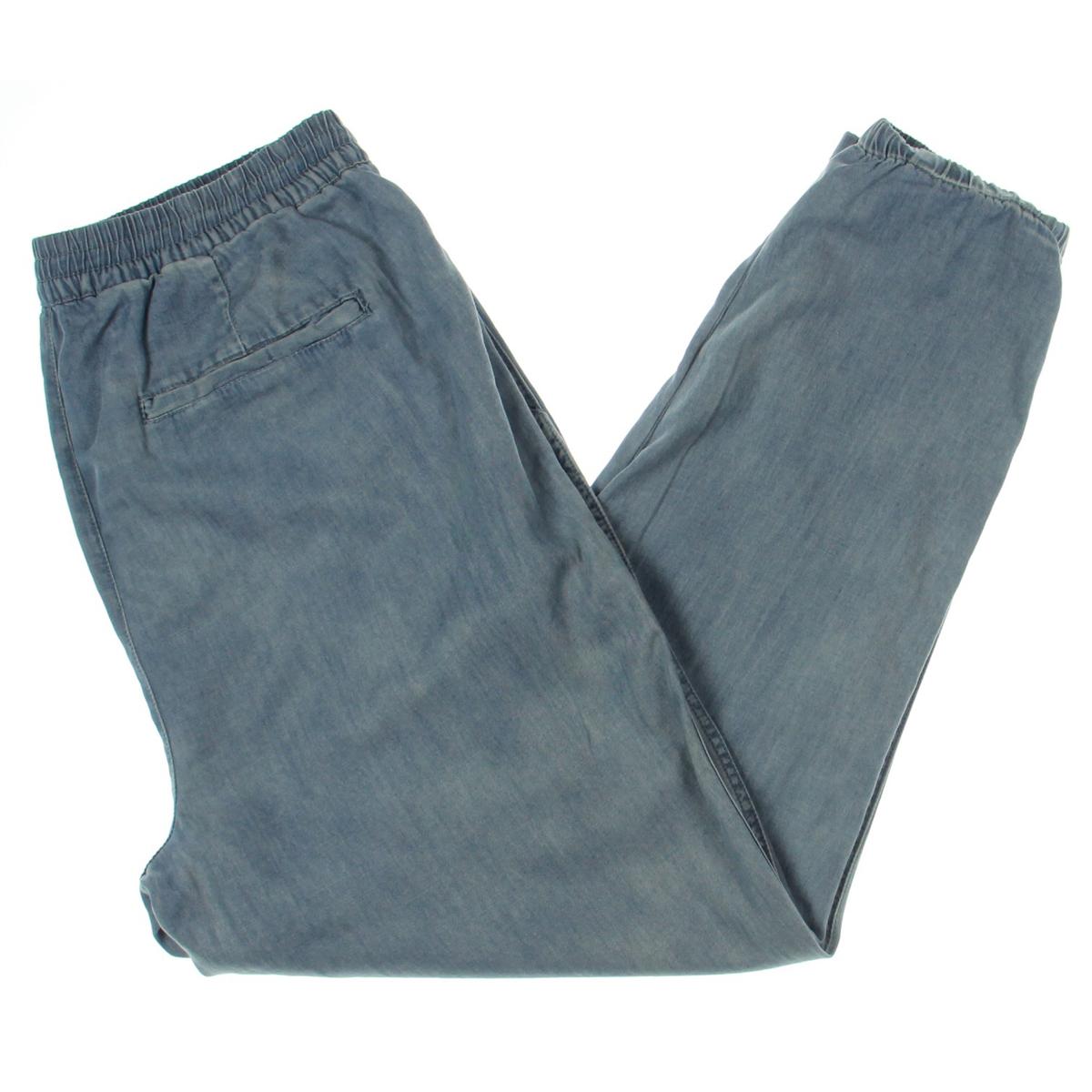 chambray jogger pants