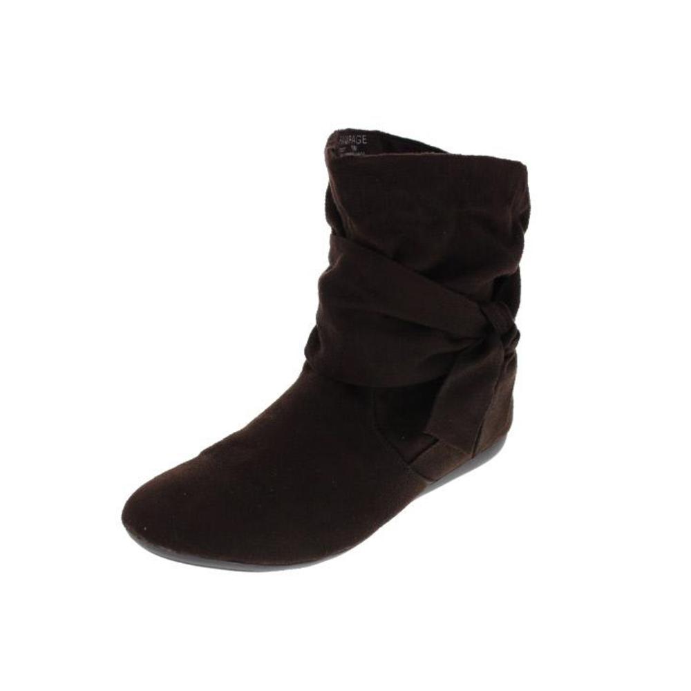 Rampage NEW Beckett Brown Faux Suede Slouchy Side Bow Ankle Boots Shoes ...