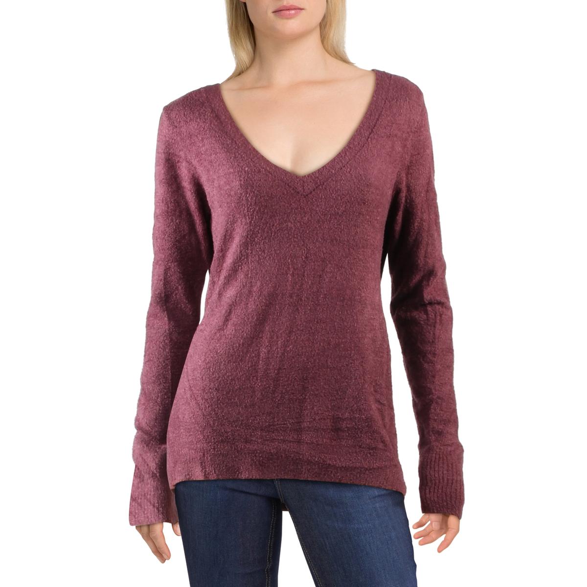 Matty M Womens V-Neck Stretch Ribbed Trim Pullover Sweater Shirt BHFO ...