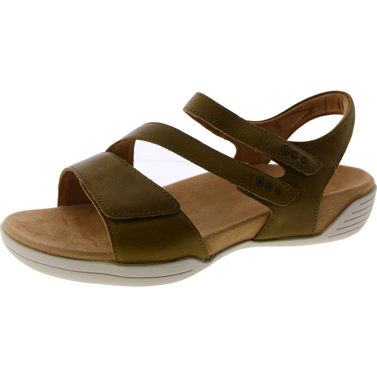 Hälsa Womens Denia Leather Comfort Open Toe Wedge Sandals Shoes BHFO 6687 - Picture 10 of 12