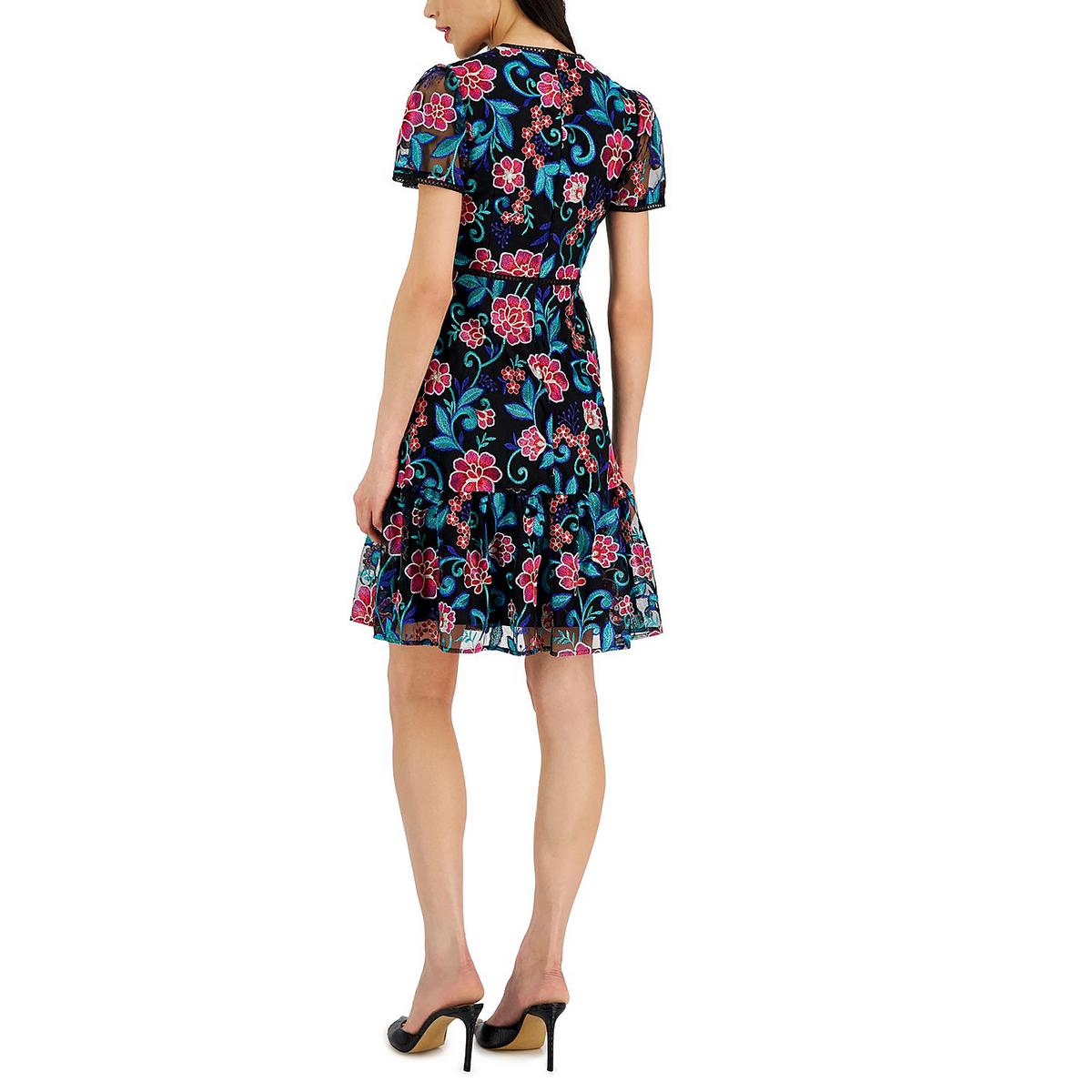 Tahari ASL Womens Embroidered Knee-Length Cocktail and Party Dress BHFO  1009