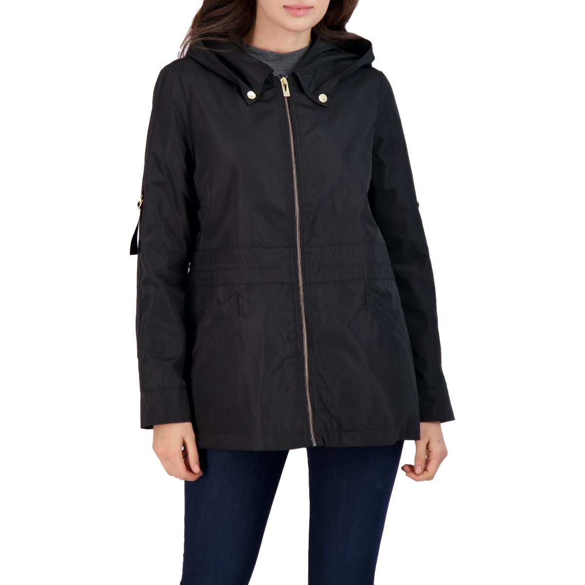 Cinched waist hotsell jacket with hood