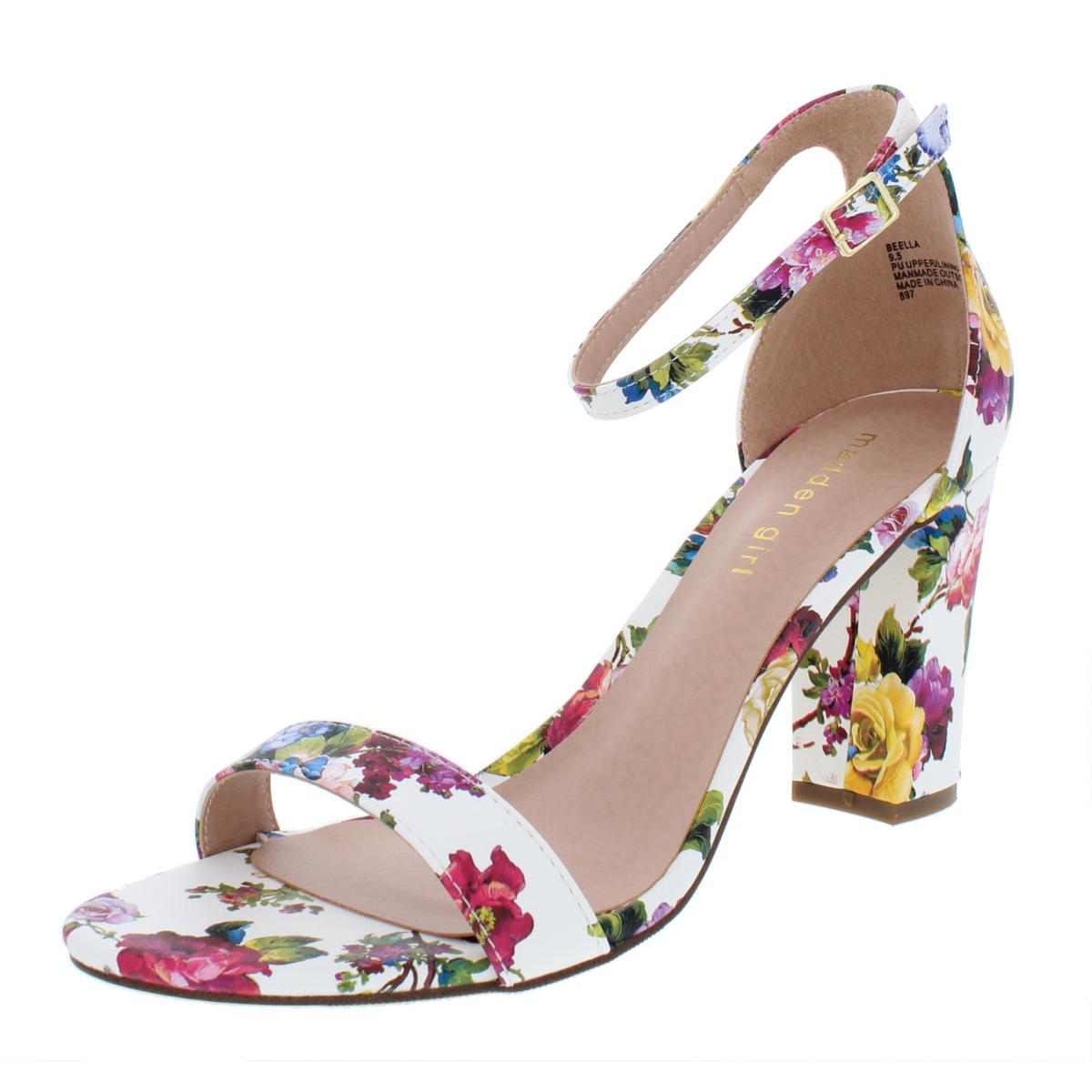 Madden Girl Womens Beella White Dress Sandals Shoes 5.5 Medium (B,M ...
