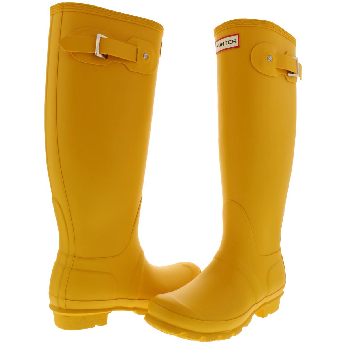 Hunter Womens Original Tall Yellow Rain Boots Shoes 10 Medium (B,M