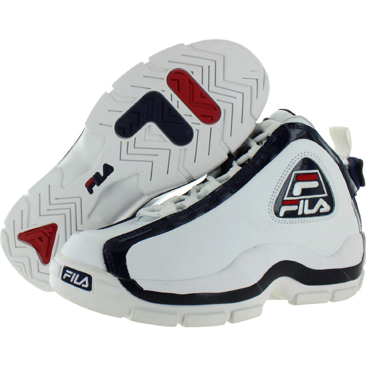 Fila Mens 96 White Leather Basketball Shoes Sneakers 8.5 Medium (D ...