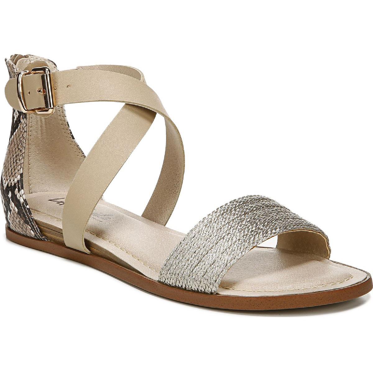 LifeStride Womens Riley Buckle Ankle Strap Flat Sandals Shoes BHFO