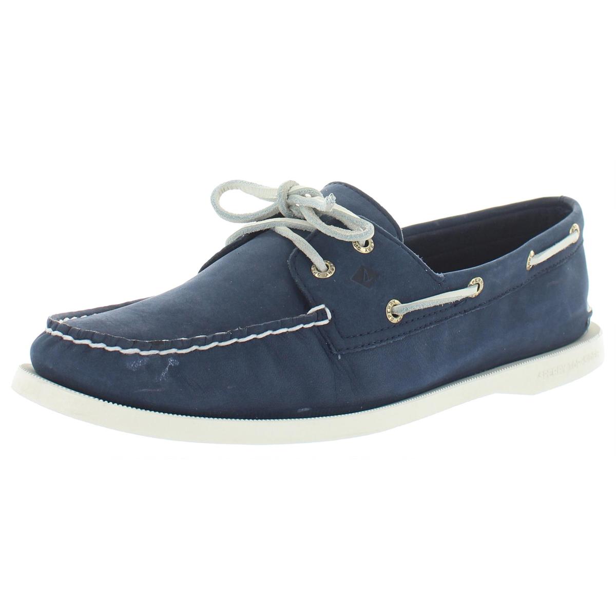 Sperry Womens Navy Leather Slip On Boat Shoes Flats 11 Medium (B,M