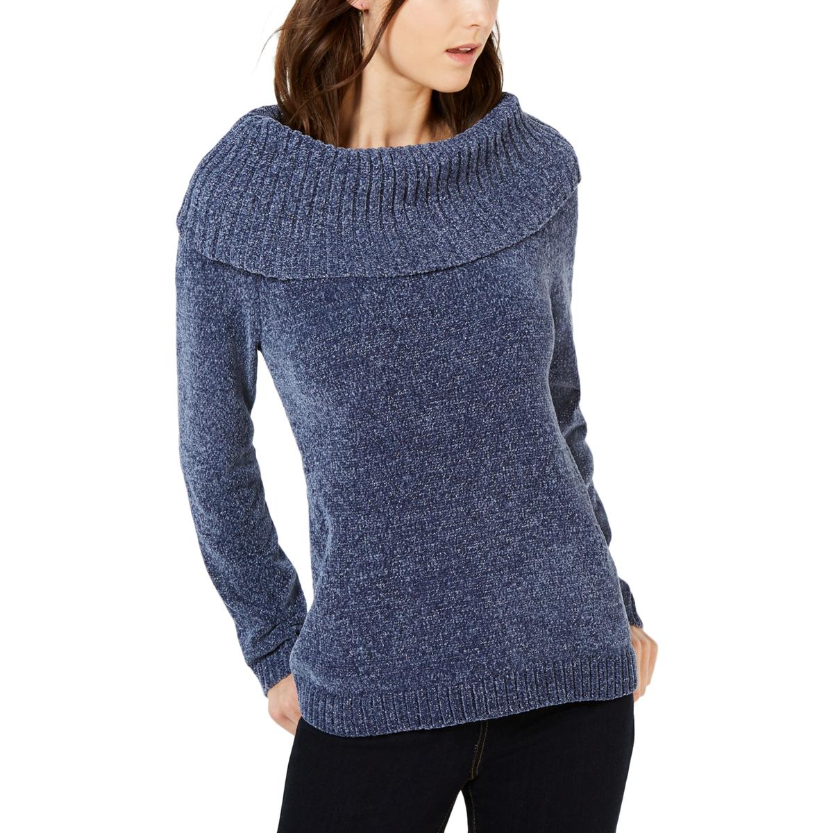 INC Womens Chenille Metallic Cowl Neck Pullover Sweater Top BHFO 1669 ...
