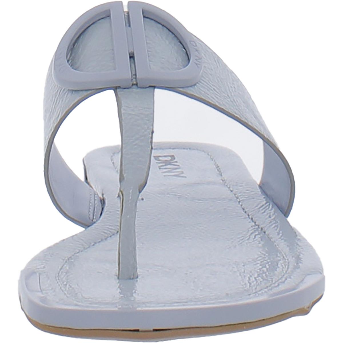 DKNY Womens HALCOTT Thong Open Toe T Strap Slide Sandals Shoes BHFO