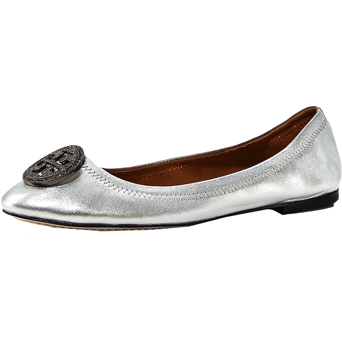 Tory Burch Womens Silver Leather Loafer Mule Shoes 8 Medium (B,M) BHFO 2192 190041720842 | eBay