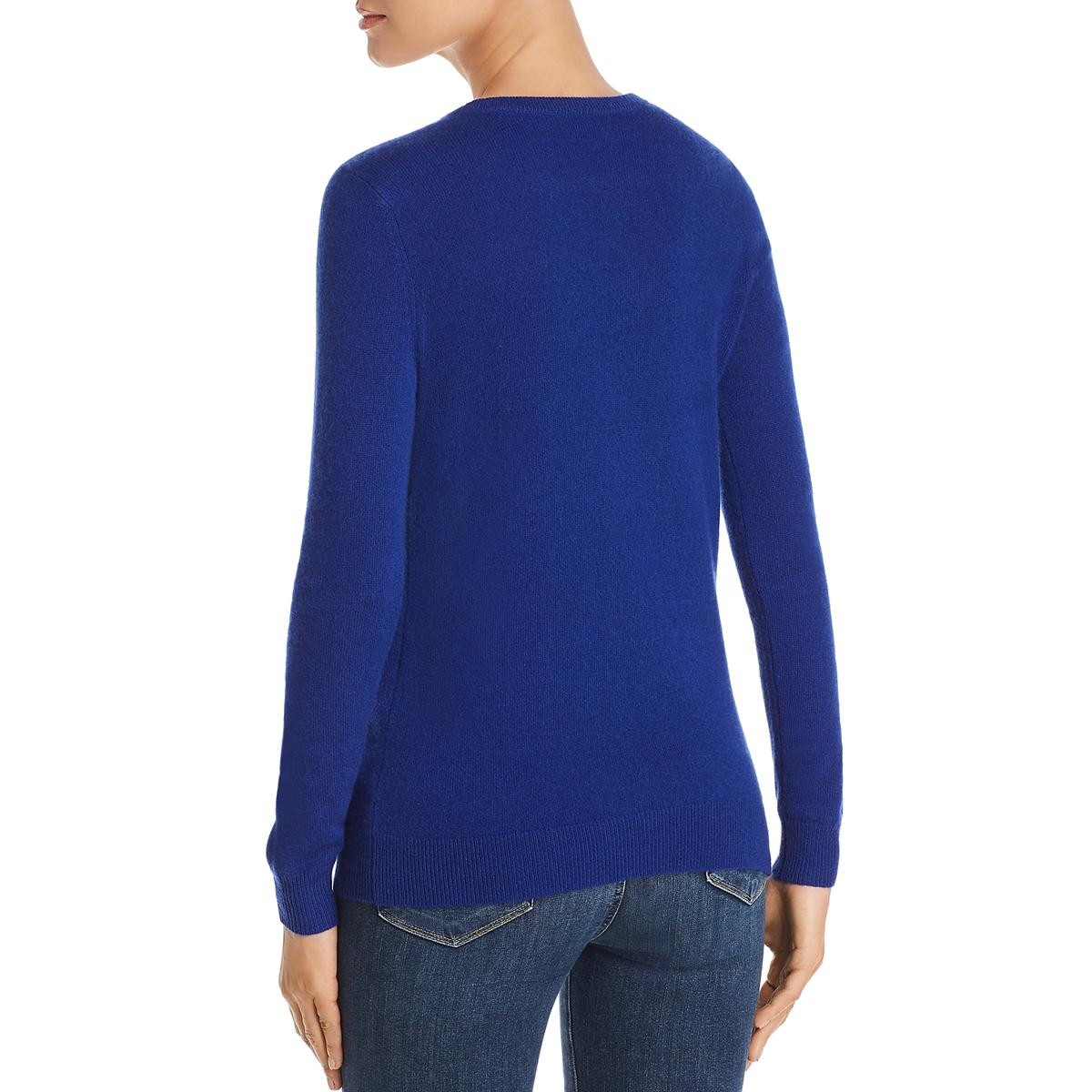 Private Label Womens Cashmere Navy Blue Long Sleeve Sweater Top BHFO ...