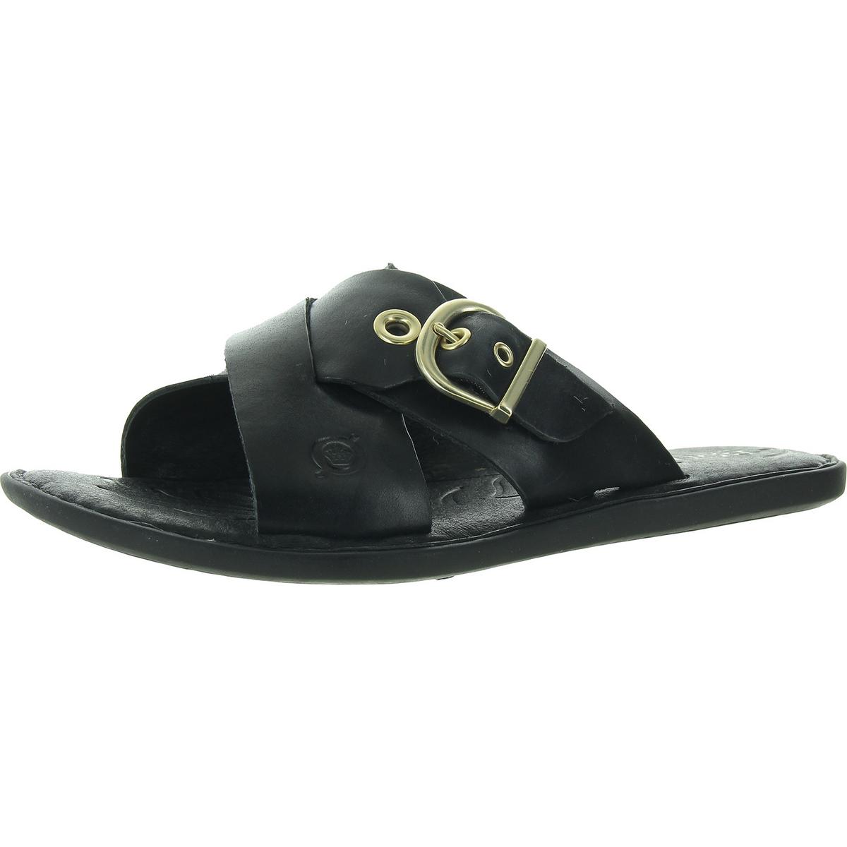 Born Womens Marina Buckle Leather Flatform Sandals BHFO 7310 - Picture 4 of 12