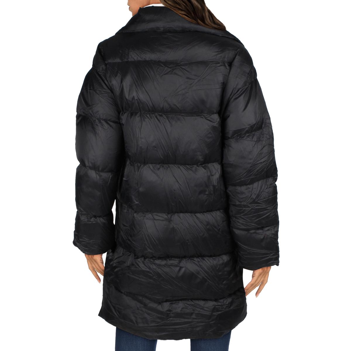 Eileen Fisher Womens Black Winter Down Quilted Puffer Coat Outerwear M ...