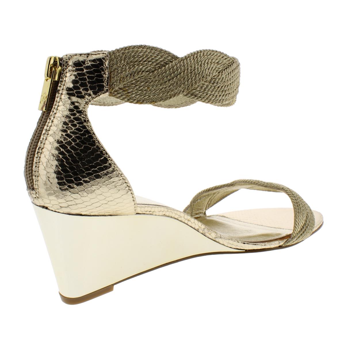 Adrianna Papell Womens Adelaide Gold Wedge Sandals 6.5