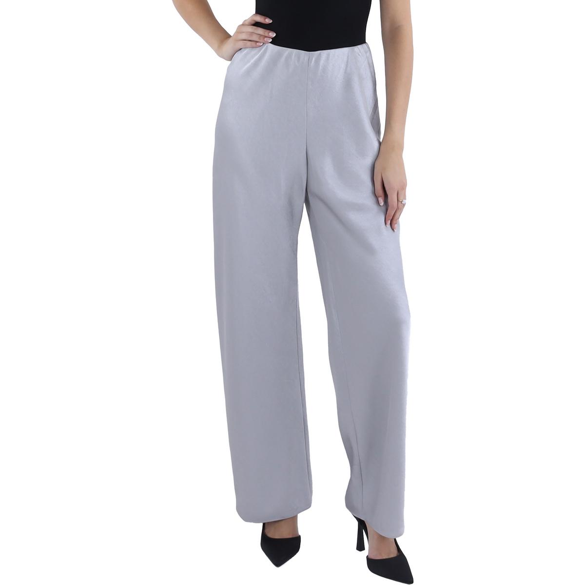 Vince Womens Silver High Rise Wide Leg Formal Straight Leg Pants XS BHFO 1089