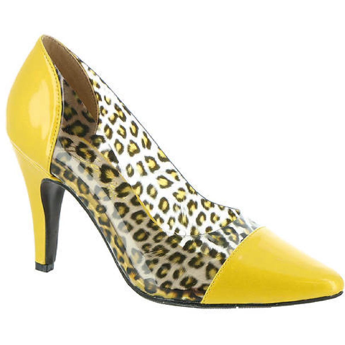Женские туфли-лодочки Beacon Paulina желтого цвета с животным принтом 6 широких C D W BHFO 6657 2190₽