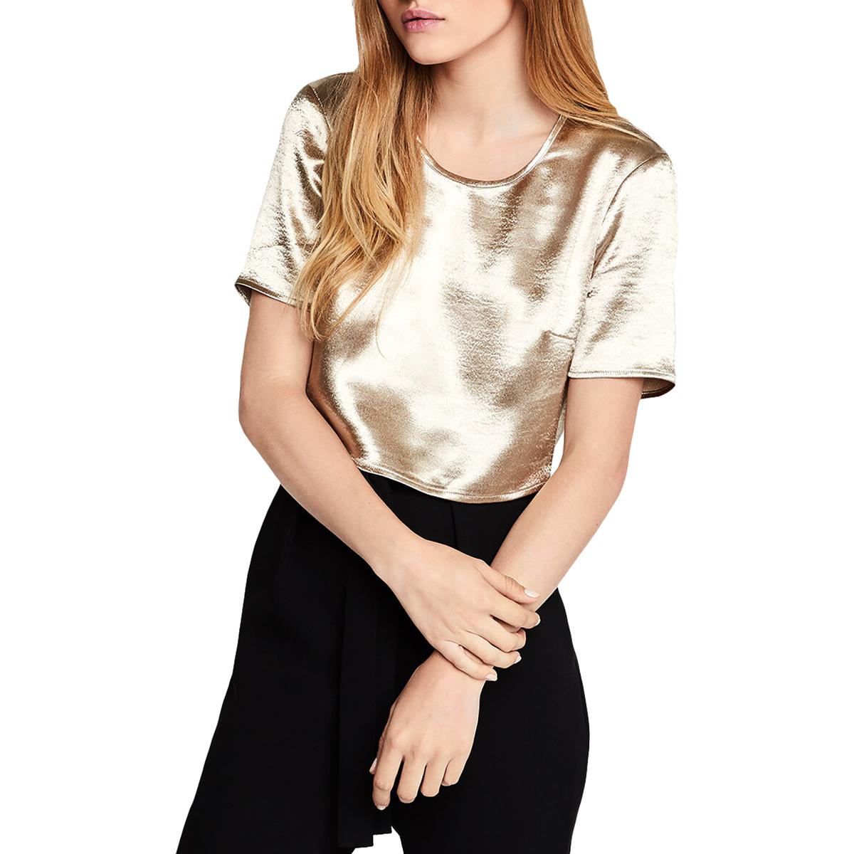 short sleeve satin blouse